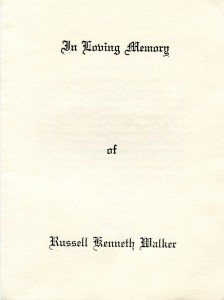 Russell Walker funeral program