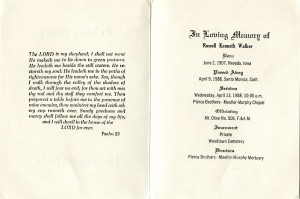 Russell Walker funeral program.2